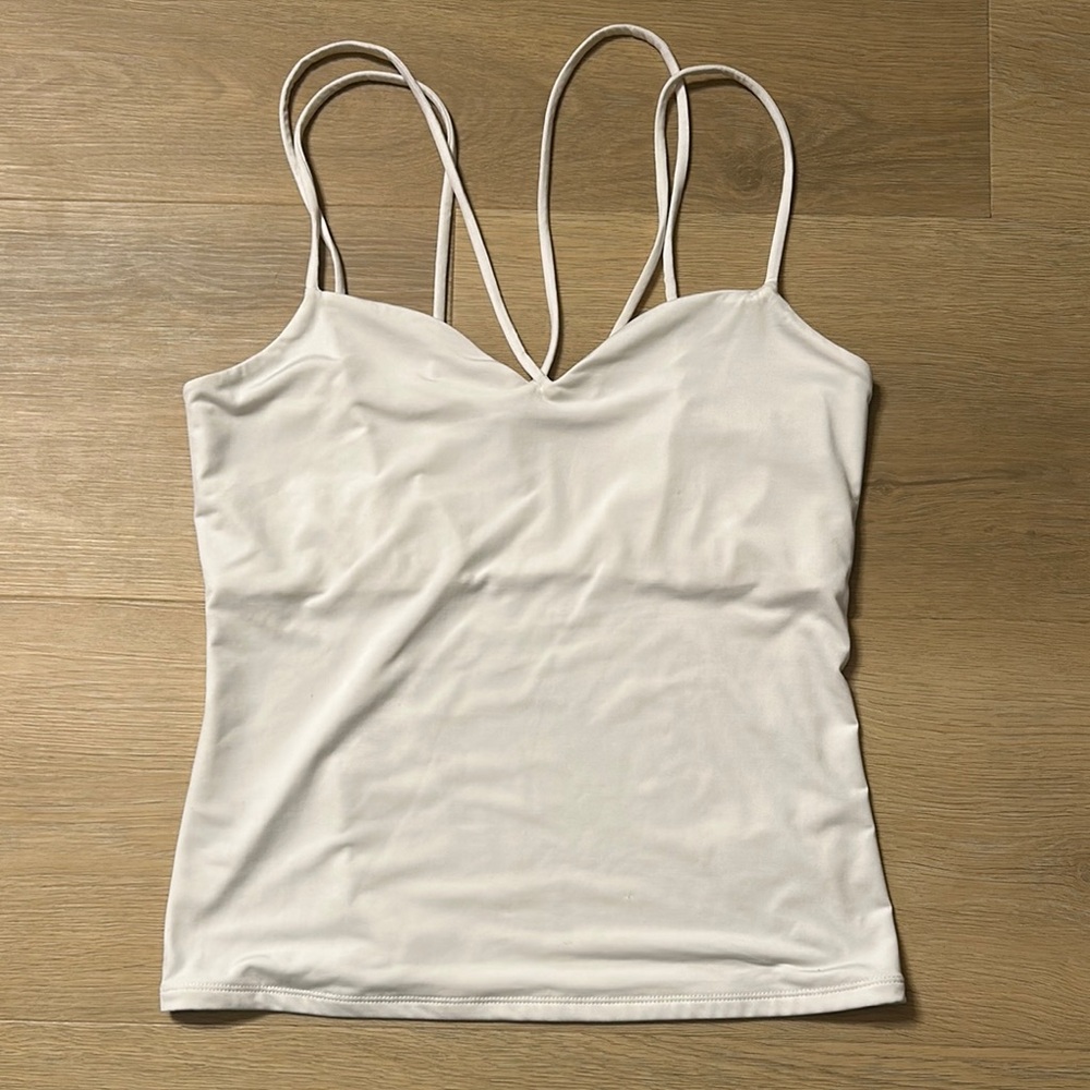Express Body Contour White Strappy Top